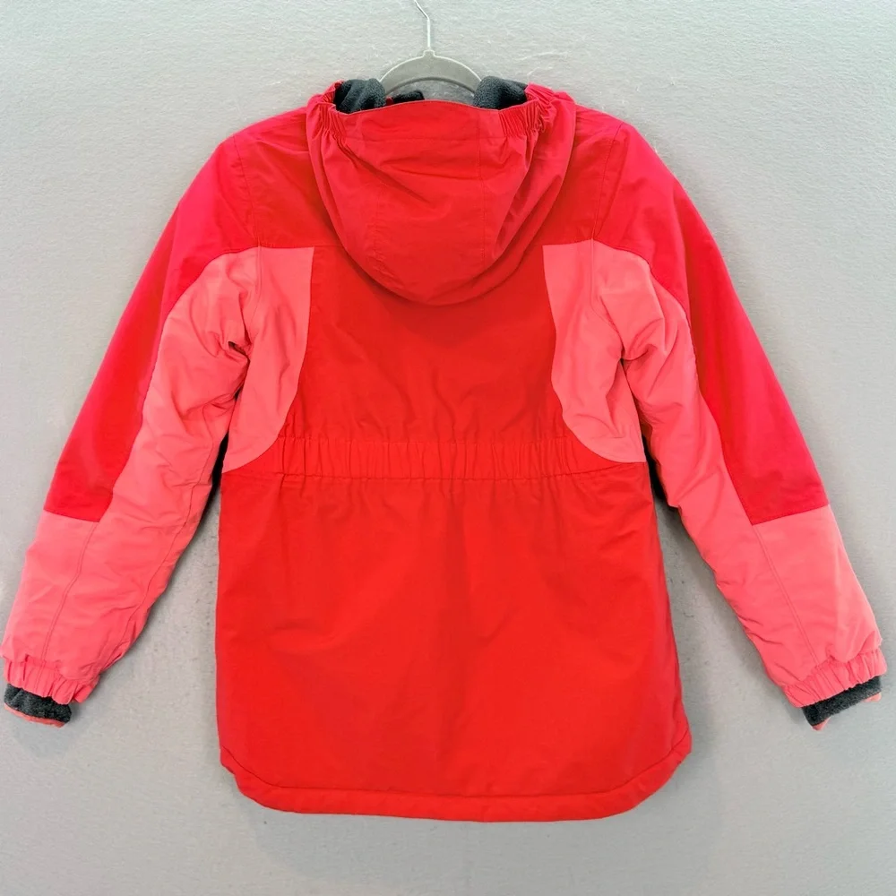 Lands’end -youth girls Squal puffer snow winter jacket red hooded zip up coat 16